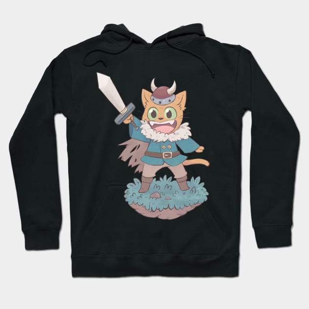 Viking cat Hoodie by Gato Alebrije